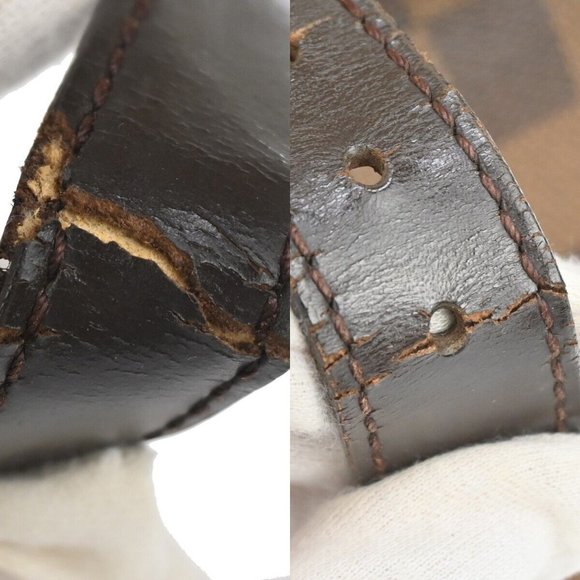 LOUIS VUITTON Logo Soho Backpack Bag Damier Ebene Leather Brown - Picture 2 of 16